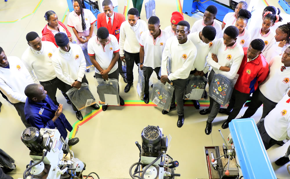 St Matthews Academy Learners in the Fitting and Turning Workshop 